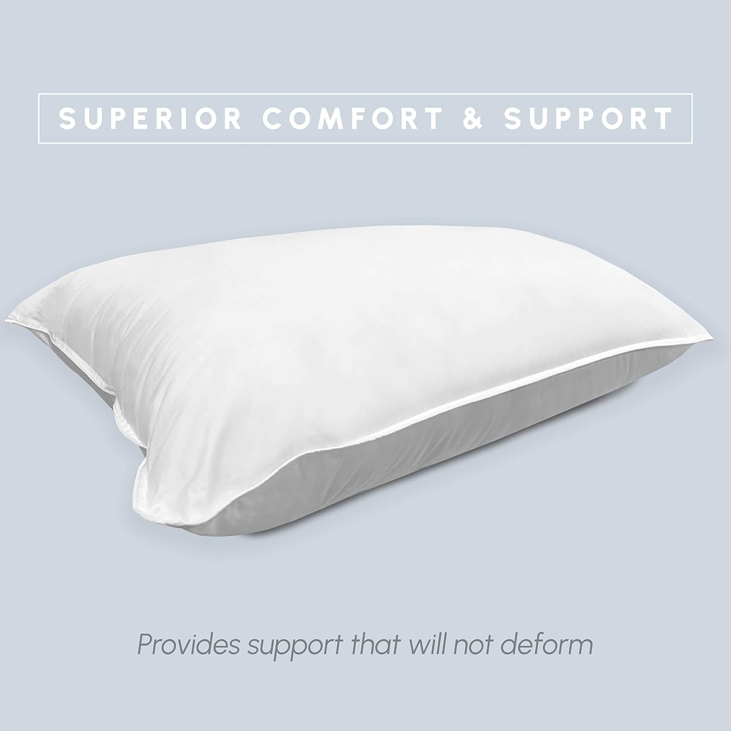 Elegant Comfort 100% Cotton Shell Solid Hotel Pillows, Super Plush Bed Pillows for Side Back & Stomach Sleepers, Cooling Gel-Infused Filling, 2-PACK Standard/Queen Pillow Set
