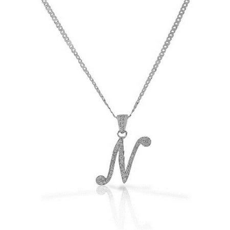 elizabeth jewelry letter cz pd n letter n cursive initial cz pendant