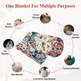 thumbnail image 6 of Boho Orange Blue Throw Blanket, Flannel Fleece Blanket with Striped Design for Couch, Boho Vintage Geometric Ethnic Art Soft Breathable All Season Plush Blankets for Sofa Office Travel 40"x50", 6 of 9