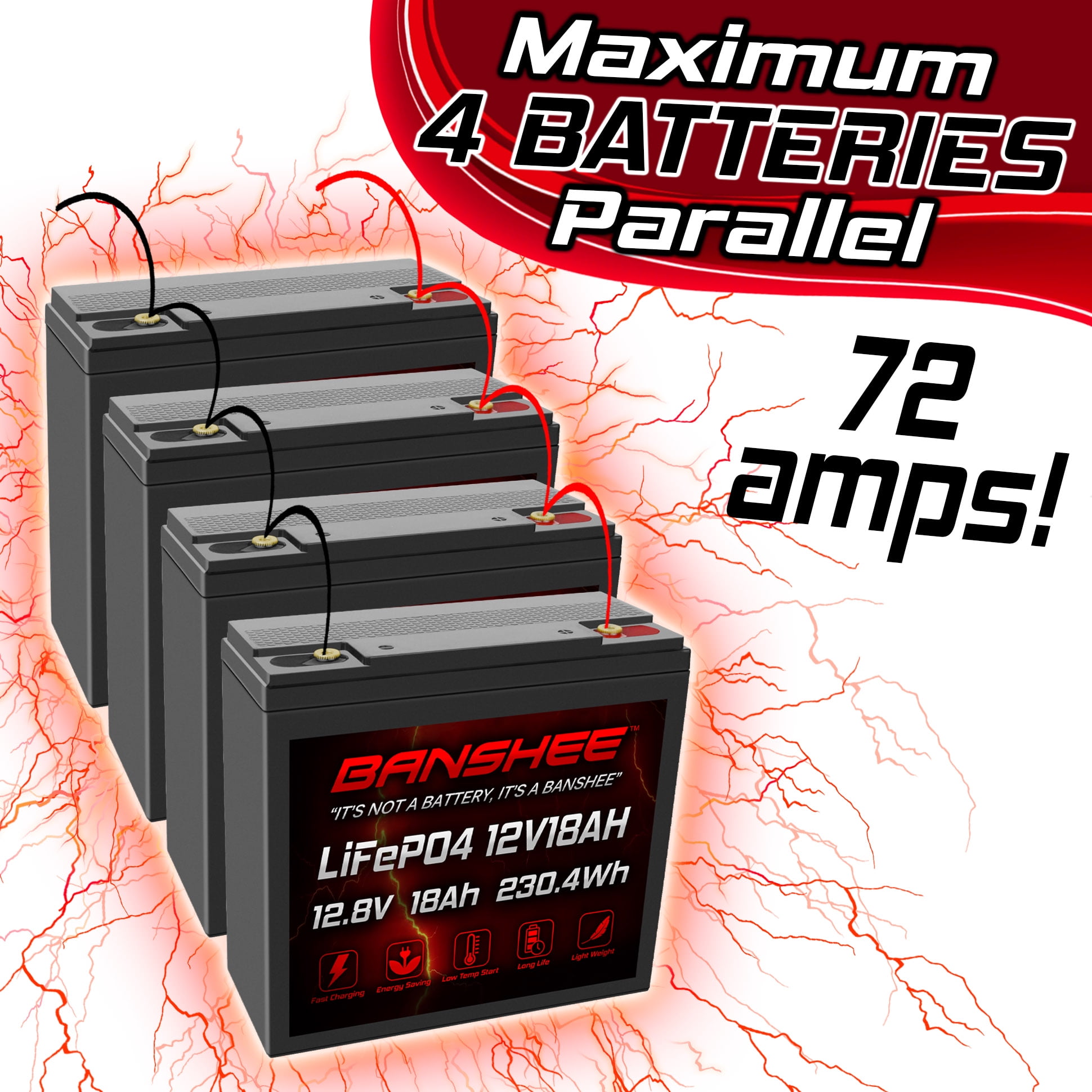 Banshee 12V 20Ah LiFePO4 Battery | Comparable to Bioenno BLF-1220A | Deep Cycle with BMS for Solar Storage, Outdoor, UPS Use