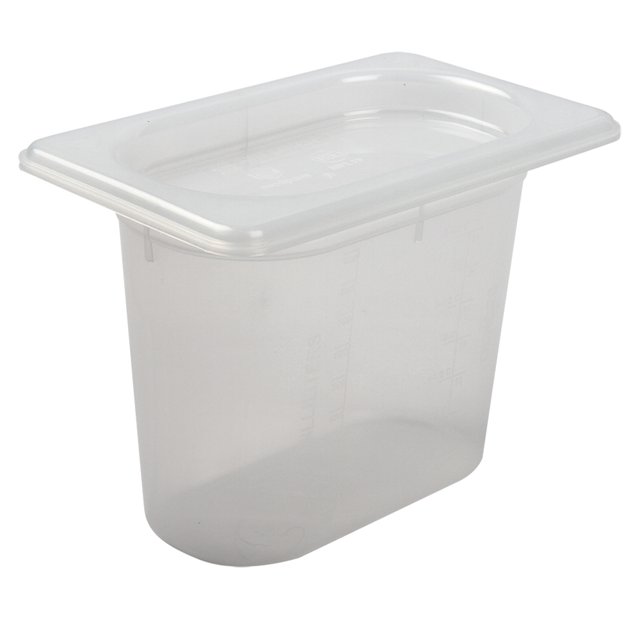 San Jamar MP19RD Moule à Aliments ModPan Taille 1/9 avec Couvercle - Empilable, Polypropylène, Transparent