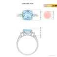 thumbnail image 4 of Angara Natural 2.7 Ct. Aquamarine with Diamond Classic Ring in 14K White Gold for Women (Ring Size: 3), 4 of 9