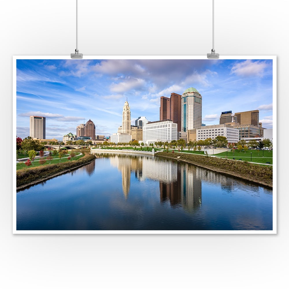 Columbus, Ohio - Downtown Columbus and Genoa Park in Fall - Photography  A-92057 (12x18 Art Print, Wall Decor Travel Poster) - Walmart.com