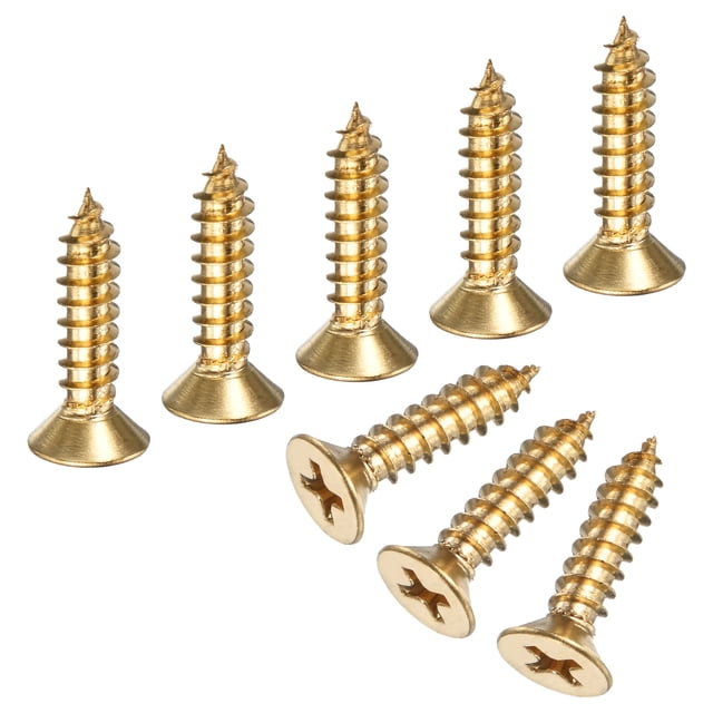 Uxcell Paquete de 100 Tornillos de Madera, M5 x 20mm Cabeza Phillips de Latón