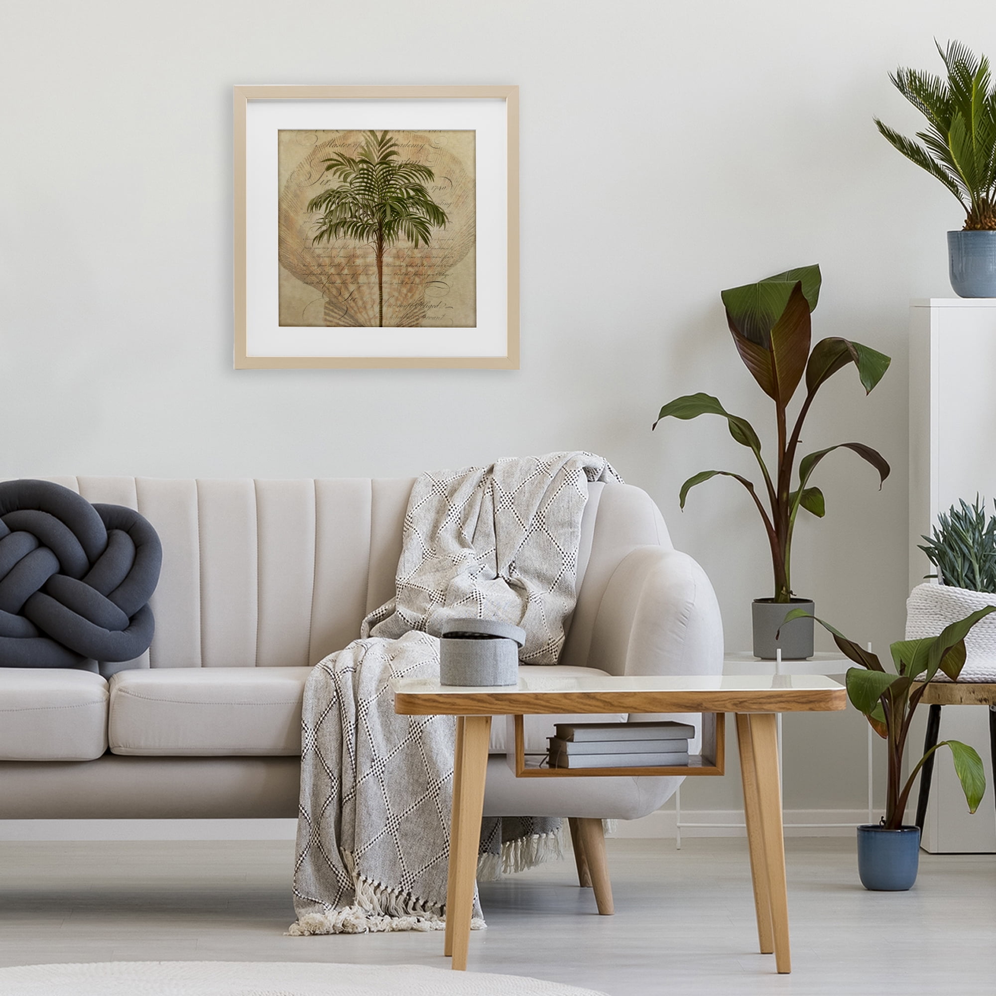 Stupell Industries Subdued Tropics Palm Birch Framed Print Under Glass, design by Steve Hunziker