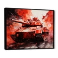 thumbnail image 2 of Designart "Power of Artillery in Military Tank I" Americana Framed Wall Art - Global Red Military Living Room Framed Canvas Art, 2 of 6