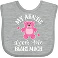 thumbnail image 3 of Inktastic My Auntie Loves Me Girls Bear Girls Baby Bib, 3 of 4