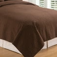 thumbnail image 3 of Regent Diamond Solid Cocoa Brown Twin 2 Piece Quilt Set, 3 of 5