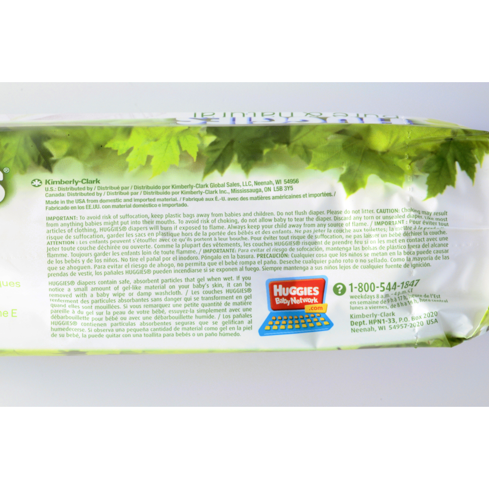 HUGGIES Pure & Natural Diapers, Sizes Newborn, 1, 2, 3, 4, 5