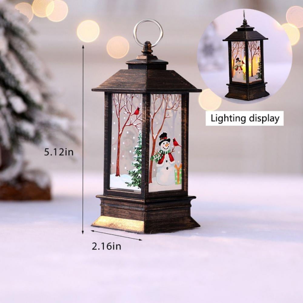 5" Vintage Style Decorative Fire Lantern, Flame Effect LED Lantern (Black) Indoor Lanterns