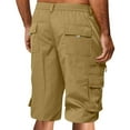thumbnail image 4 of Xyxonk Mens Cargo Shorts Relaxed Fit Solid Color Short Casual Outdoor Multi-Pocket Below Knee Vintage Cargo Shorts Light Brown M, 4 of 4
