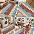 thumbnail image 5 of Boho Orange Area Rug 4x6 FT, Non Slip Kids Room Carpet, Yellow Geometric Stripes Turquoise Bohemia Washable Soft Floor Carpet Non-Shedding Throw Rug for Dorm Kitchen Study Room Home Office Bedside, 5 of 9