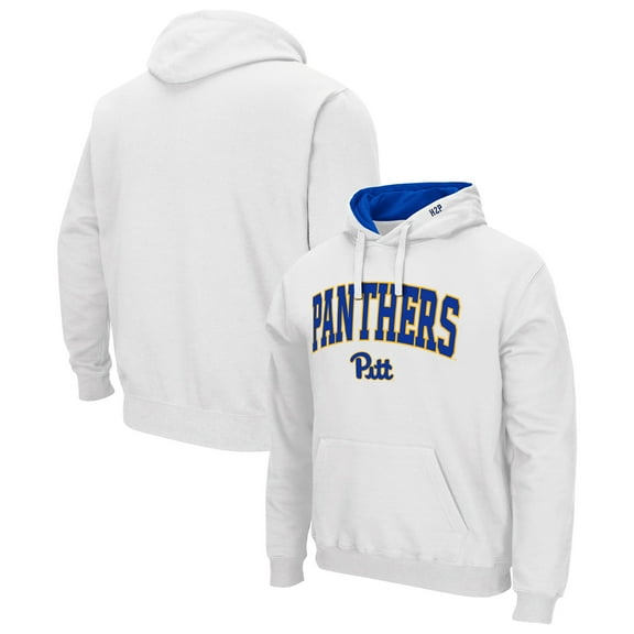 Men's Colosseum White Pitt Panthers Arch & Logo Hoodie