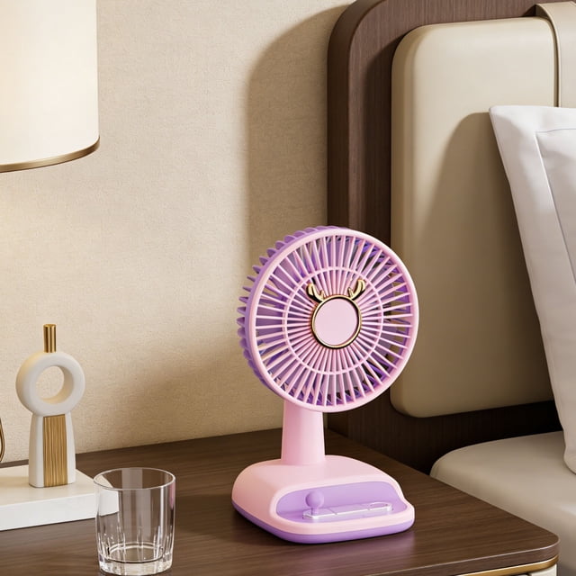 Rewenti Candy Color Mini Desktop Fan Usb Rechargeable, Small Desk Fan for office Home Summer Cooling Gift