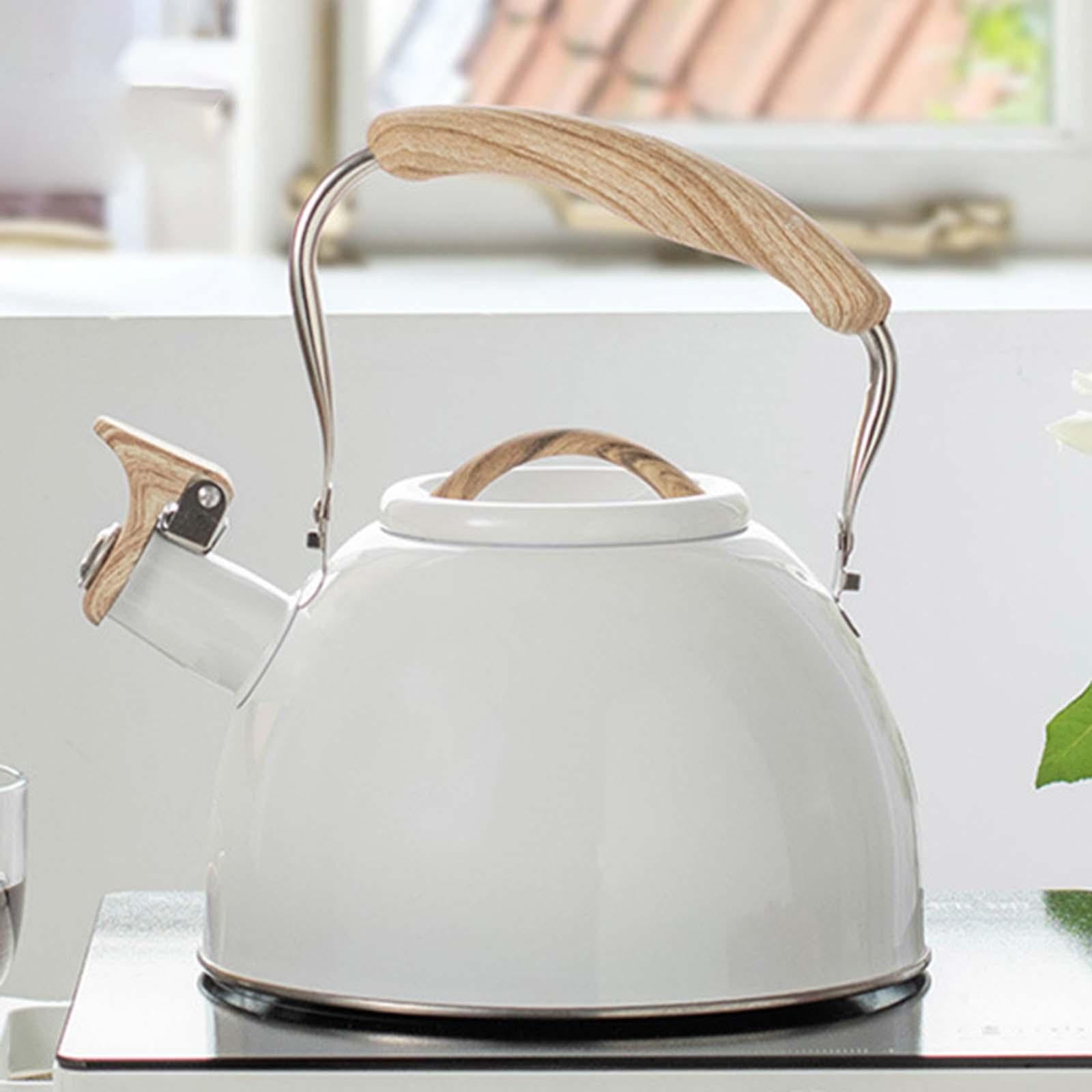 Liter Stainless Steel Tea Kettles for Top, Teapot Wood Pattern