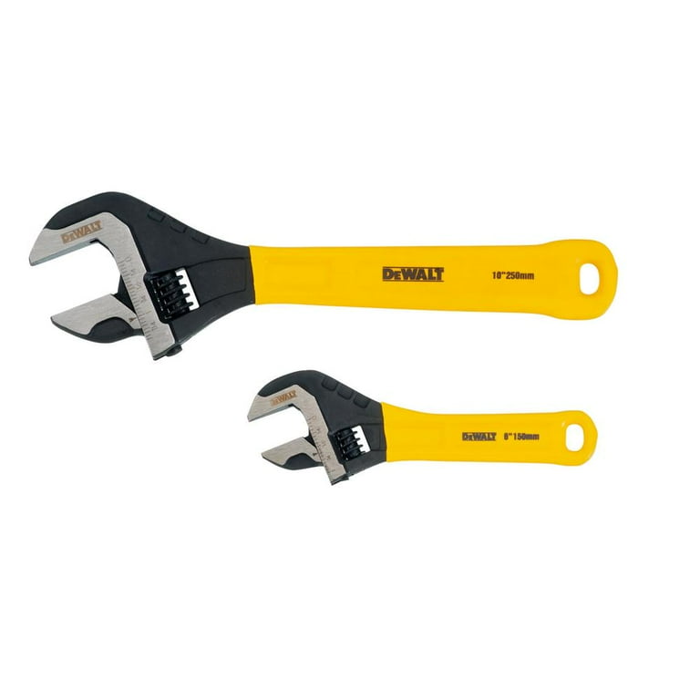 Dewalt DWHT75497 2 Pc. Dip Grip Adjustable Wrench Yellow