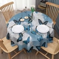 thumbnail image 3 of Lightblue Butterfly Sparkle Pattern Round Tablecloth 60"x60",Wrinkle Wipeable Table Cloth for Kitchen Dining Room Picnic Patio Party, 3 of 6