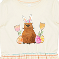 thumbnail image 4 of Inktastic Easter Capybara with Eggs and Flowers Girls Toddler Dress, 4 of 5