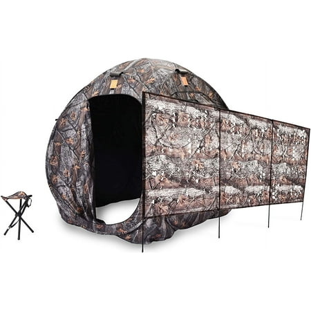Black Hoof Outdoors by Rukket Sports Hunting Blind Screen and Stool