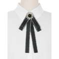 thumbnail image 4 of INSPIRE CHIC Women's Pre-Tied Neck Tie Ribbon Elegant Bowknot Bowtie Bow Tie Brooches Black, 4 of 4