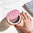 thumbnail image 5 of Fancii Mini Taylor Compact Makeup Mirror with LED Light, Rechargeable, 10x/1x Magnifying, 4” Wide Mirror for Purse (Blush Zebra), 5 of 9