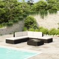 thumbnail image 1 of vidaXL 6 Piece Garden Lounge Set with Cushions Poly Rattan Black, 1 of 5