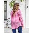 thumbnail image 5 of Zeagoo Womens Flannel Shirts Long/Roll Up Sleeve Collared Button Down Plaid Shirt Casual Work Tops, 5 of 6
