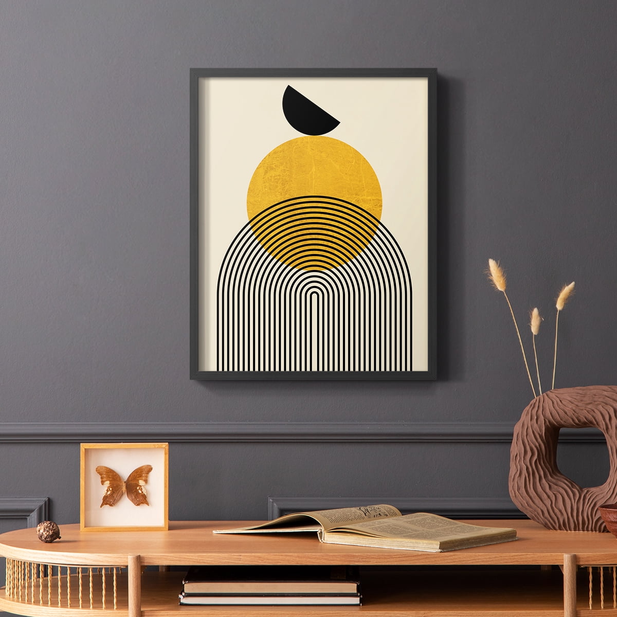 Golden Arches in Black Solid Wood 11 x 14 Framed Print