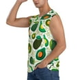 thumbnail image 3 of Lsque Green Avocado Print Men's Cotton Blend Sleeveless Muscle Shirts (S-3XL)- Moisture Wicking, Odor Protection, UPF 30+,3X-Large, 3 of 8