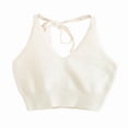 thumbnail image 5 of Women Halter Crop Top Summer Bustier Knit Bundle Bralette Curvy Ribbed Knit Cami, 5 of 5