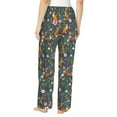 thumbnail image 2 of Bixox Women's Wolf Fox In Flower Forest Patterned Pajama Pants Loungewear, 2 of 5