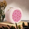 thumbnail image 6 of Naloa Watermelon Round Jewelry Box, Travel Jewelry Organizer, 3.9 x 3.9 x 2in Jewelry Storage Box for Women-Pink, 6 of 7
