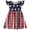 A03577-Flag, variant on Casual Costume Independence Day Dress for Girls American Flag Striped Patriotic Dresses Short Sleeve Patriotic Clothes Independence Day Outfits