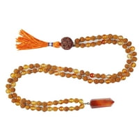Mogul Chakra Mala Beads Healing Reiki Carnelian Pendants With Rudraksha 108