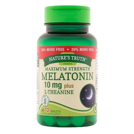 Natures Truth Maximum Strength Melatonin 10mg Tablets, 72 Ea, 2 Pack