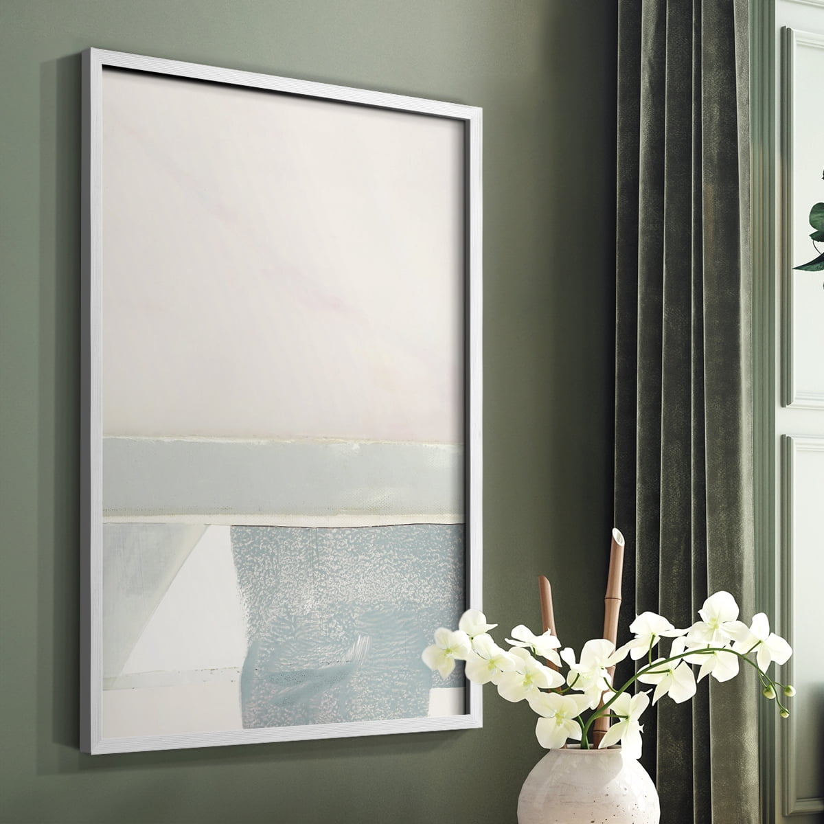 Couturier I Framed Print in White Solid Wood Framed Print No Nail Hanging