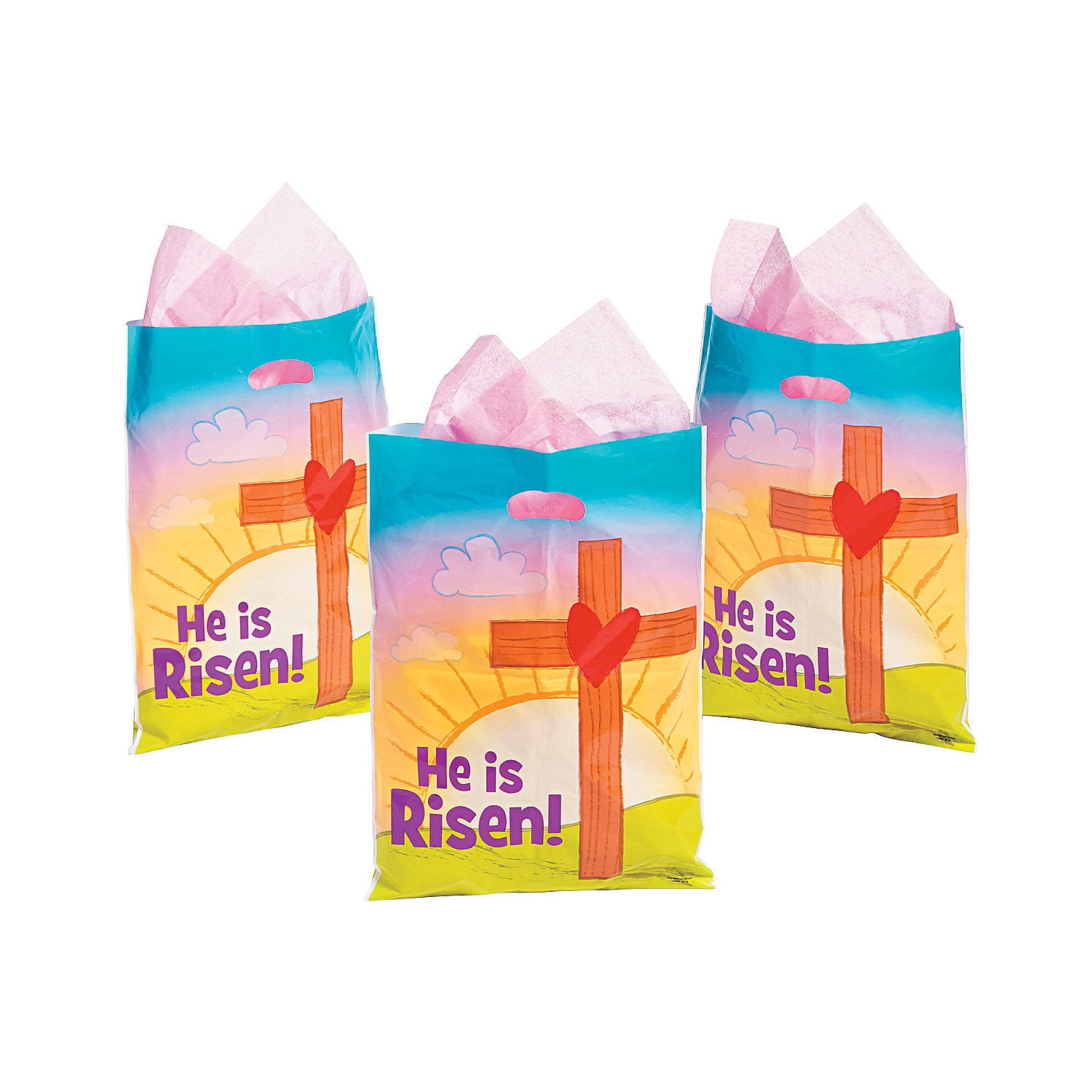 Religious Easter Plastic Bag Party Supplies 50 Pieces