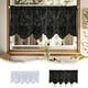 thumbnail image 1 of Cortina de pantalla de poliéster tejido fino blanco | Cortina de bolsillo para varilla filtrante de luz | 132x46cm | Ajuste universal | Elegante panel de ventana decorativo transparente para el, 1 of 9