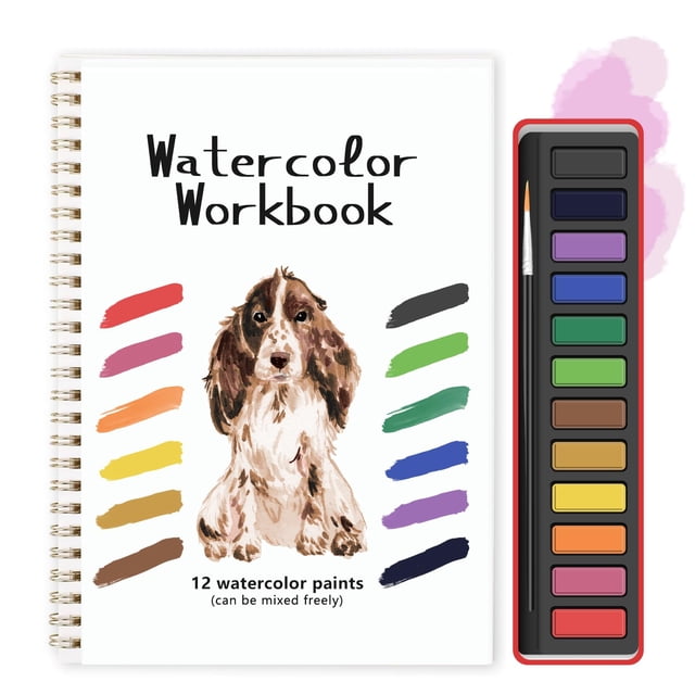 Kit de acuarela TLM para principiantes con paleta de 12 colores y pinceles