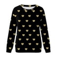 thumbnail image 4 of Goindgs Women Valentine's Day Pullover Sweatshirts Heart Letter Print Long Sleeve Crewneck Loose Spring Sweater Tops Loose shirts for women Yellow XL, 4 of 4