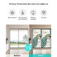 thumbnail image 4 of Window Privacy Film Luxury Peacock Stained Glass Window Film Decorative Sun Block Window Cover Watercolor Vintage Floral Attic Window Clings Static Adhesive Sticker for Bathroom 17.7"x39.3", 4 of 7