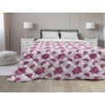 thumbnail image 1 of Floral Down Alternative Comforter, Flowers Pattern Blossoming Buds Vintage Spring Season in Cold Colors Print, Microfiber Quilt for All Season, 5 Sizes, Night Blue and Aqua, by Ambesonne, 1 of 3