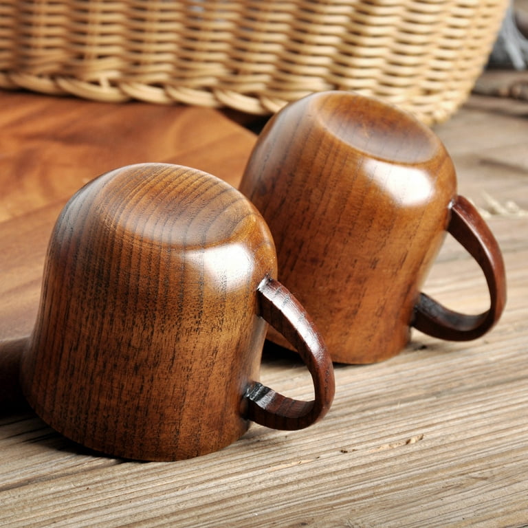 Mochiglory Wooden Cup Camping Cup Nordic Style Handmade Natural, Portable  Wood Mug Drinking Cup for Coffee, Tea and Milk