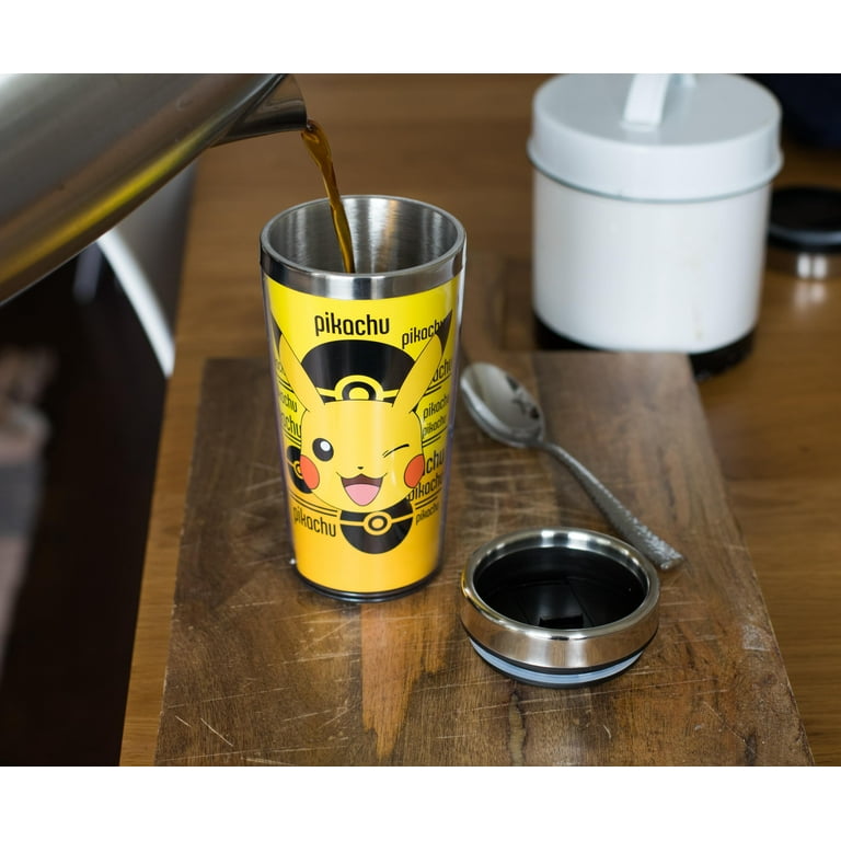 Pokemon Pikachu 16oz Insulated Travel Coffee Mug Tumbler w/ Non-Spill Metal  Lid 