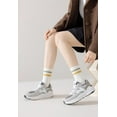 thumbnail image 5 of Womens Crew Socks Cushioned Cotton Striped Quarter Socks Vintage Retro Running Socks 6 Pairs, 5 of 7