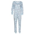 thumbnail image 4 of Defitshape Women's Onesies Pajamas Long Sleeve Animal Printed Button Down Adult One Piece Sleepwear Patterned10 X-Large, 4 of 5