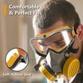 thumbnail image 4 of POWERTEC Safety Goggles Over Glasses & Knee Pads, Scratch Proof UV Protection Anti-fog & Knee Pads w/Thigh Straps Shell Soft Foam & Thick Gel Cushion, Woodworking, Construction, Flooring (72227N), 4 of 11
