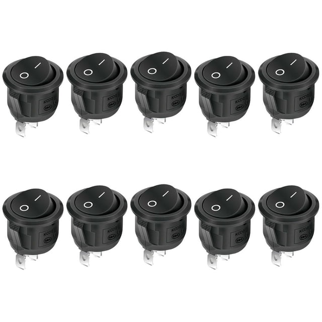 SPST Rocker Switch 0.79 in Mounting Hole, Superior Brass Silver Contacts, For Medical Equipment and Testing Apparatus(10pcs,10pcs)