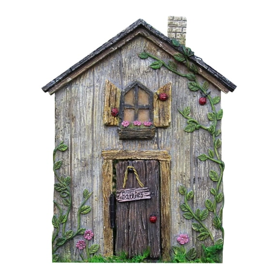 Pekkaxy Miniature Fairy Garden Door, 3.9 x 3.15 Inch Wooden Decor, Adds Whimsical Charm to Gardens and Bedrooms, Perfect for Creating a Magical Fairy Tale World