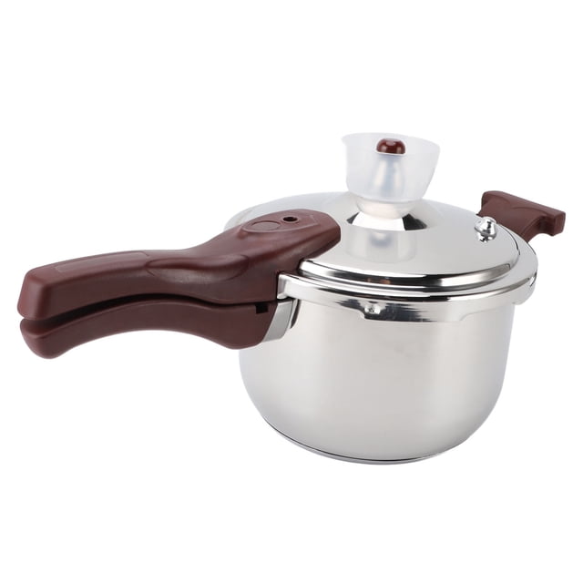 Stainless Steel Pressure Cooker, Induction Compatible Thickened Pressure Cooker with Spring Valve Devices Compatible with Gas & Induction Cooker 2-3 Members Use